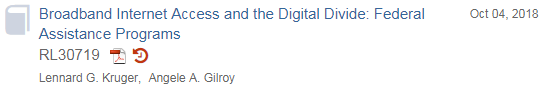 Record for CRS report